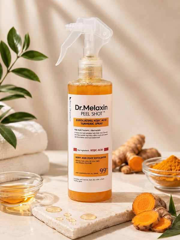 Dr. Melaxin Peel Shot PS, exfoliante corporal en spray de 200 ml con ácido kójico, cúrcuma y niacinamida