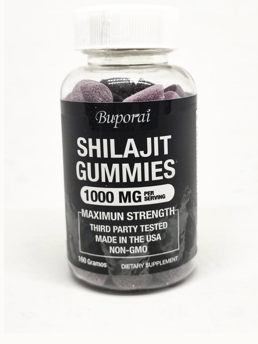 Shilajit Gomitas, envase de 60 gomitas, vista frontal